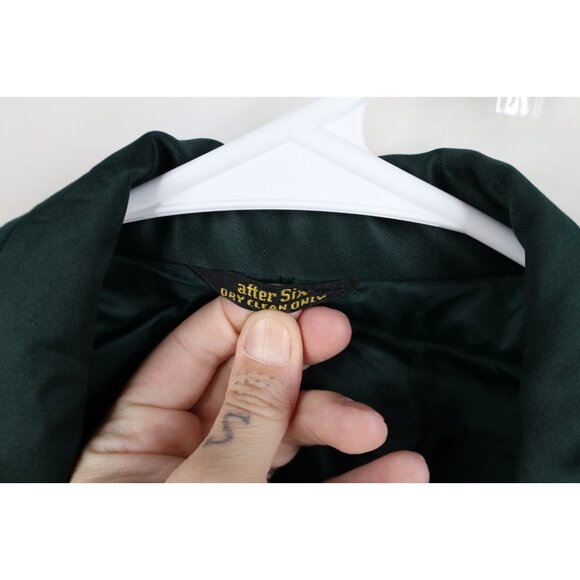 Vintage 50s Rockabilly Mens 39R Satin Trim Smoking Prom Tuxedo Jacket Green USA - Picture 10 of 16